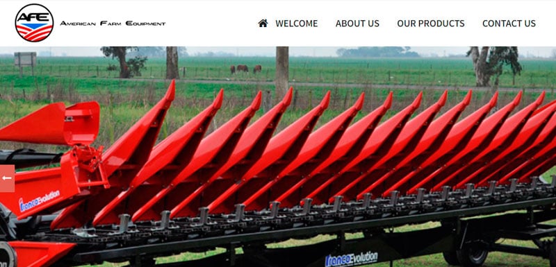 Sitio web de American Farm Equipment diseñado por Pensamos Primero