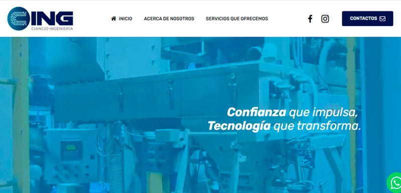 Sitio web de Ciancio Ingeniería diseñado por Pensamos Primero