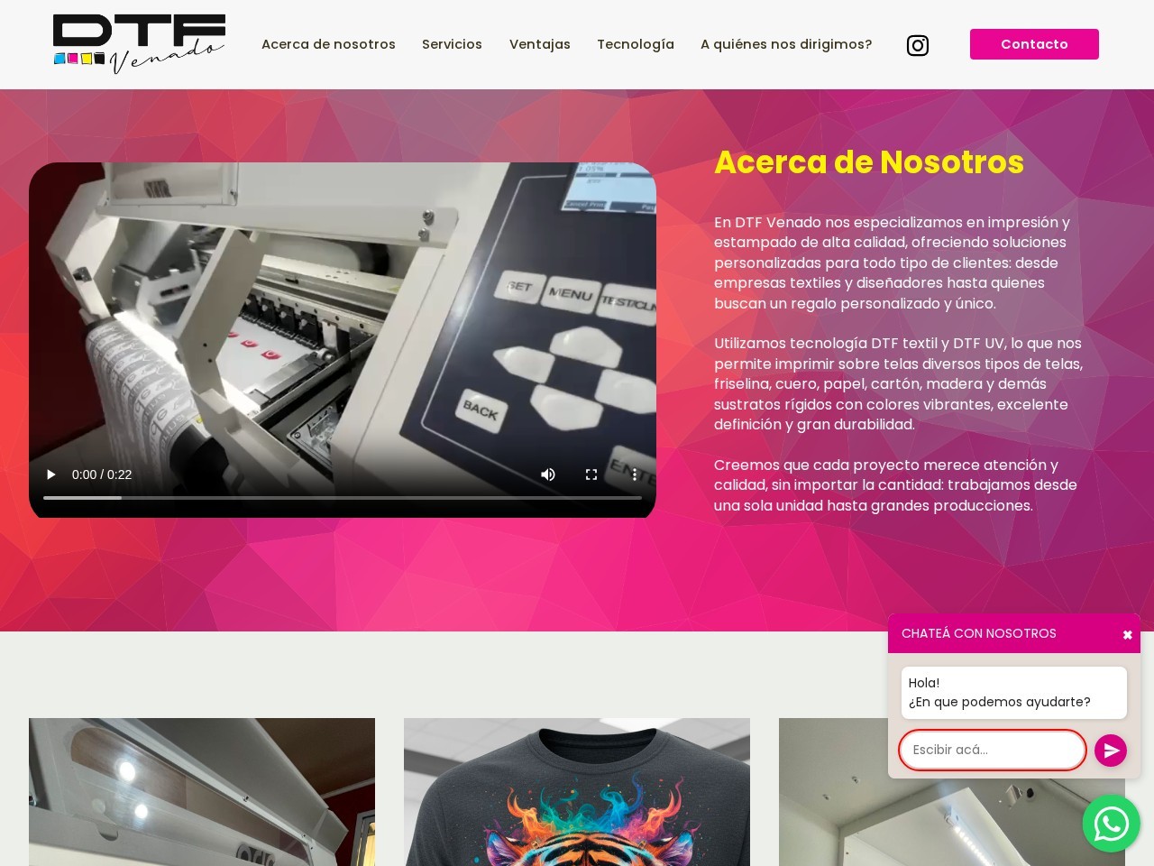 Sitio web de Dtf Venado diseñado por Pensamos Primero