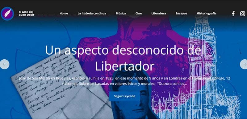Sitio web de El Arte del Buen Decir diseñado por Pensamos Primero