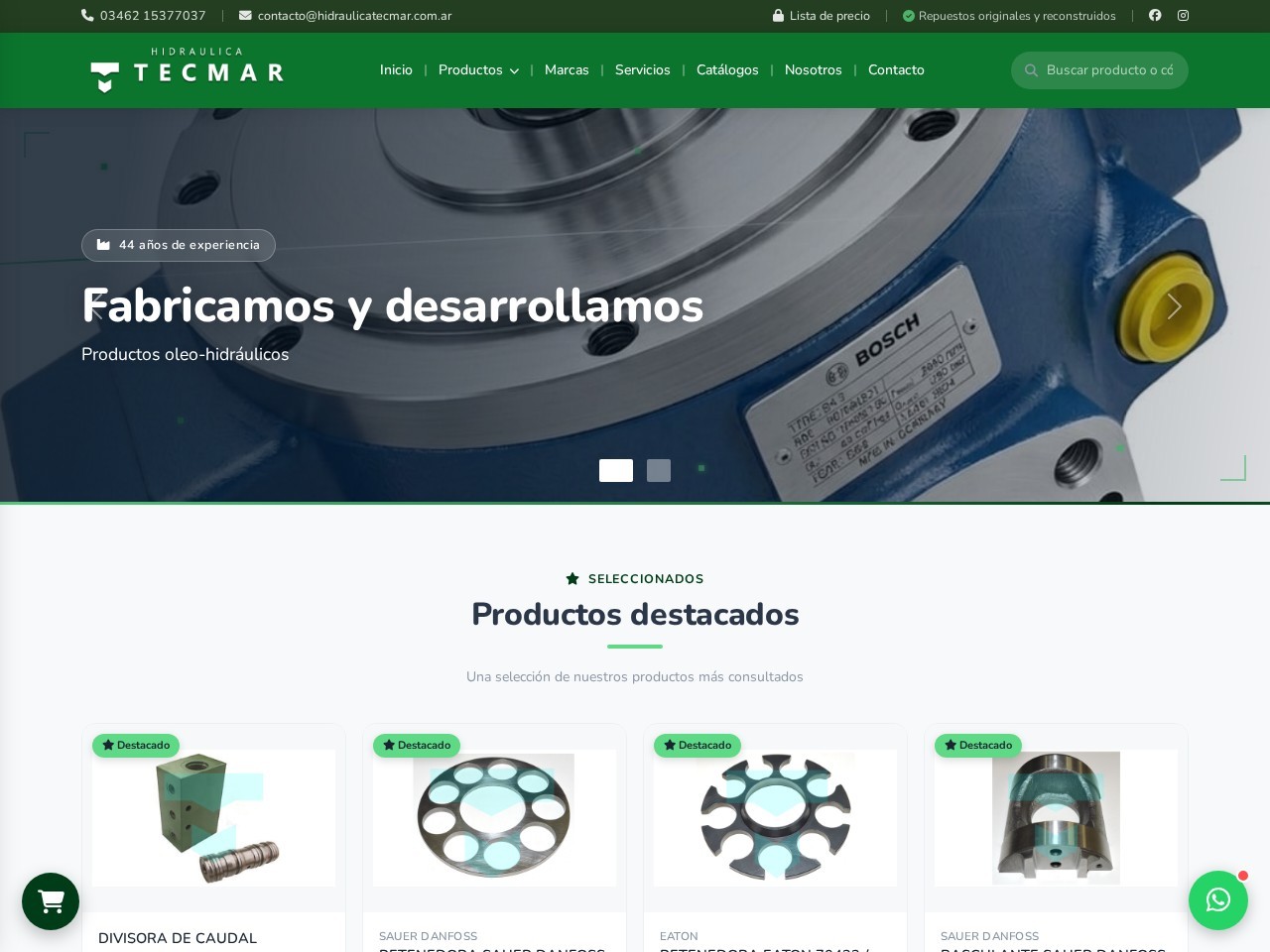 Sitio web de Hidraulicatecmar diseñado por Pensamos Primero