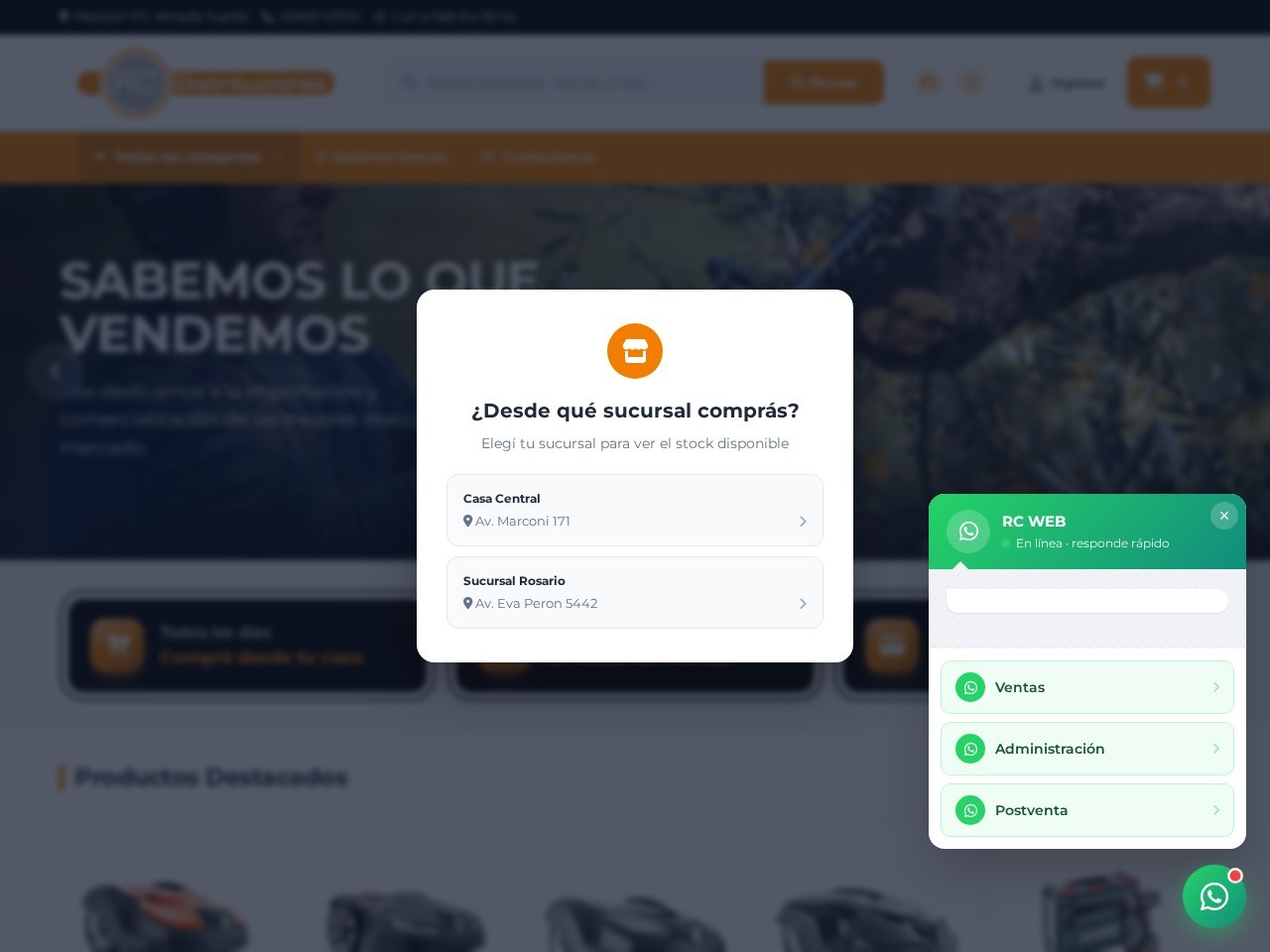 Sitio web de Rc Web diseñado por Pensamos Primero