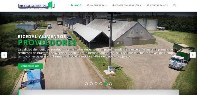Sitio web de Ricedal Alimentos diseñado por Pensamos Primero