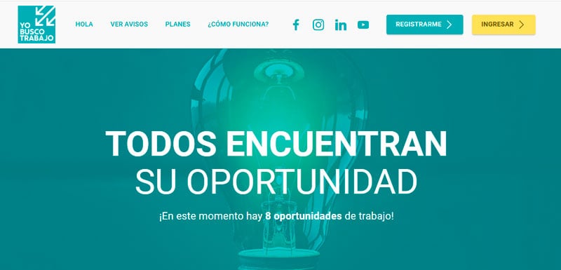Sitio web de Yo Busco Trabajo diseñado por Pensamos Primero