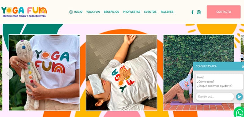 Sitio web de Yoga Fun diseñado por Pensamos Primero